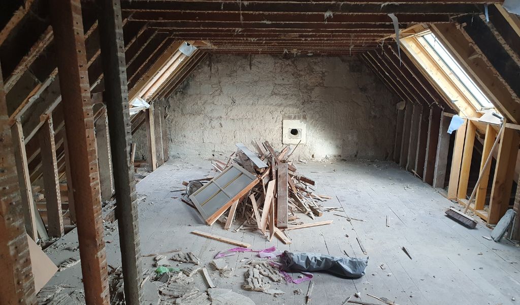Winton Castle Attic Rooms Before